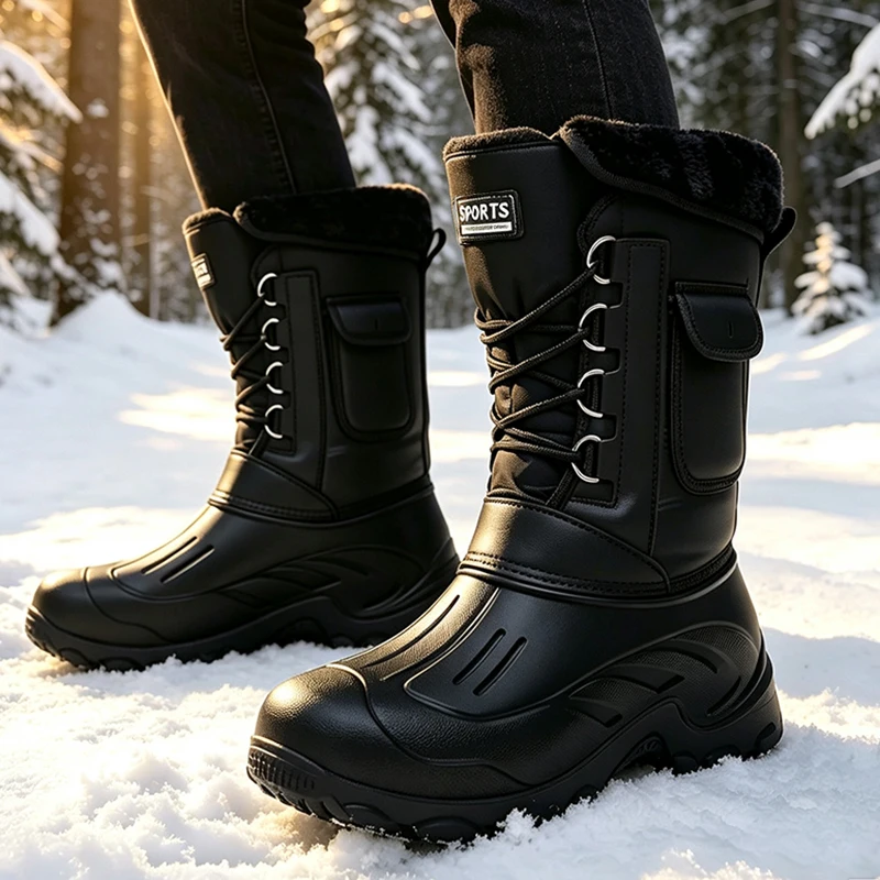 Fishing Hook Size - Scarponi da Neve Invernali da Uomo,