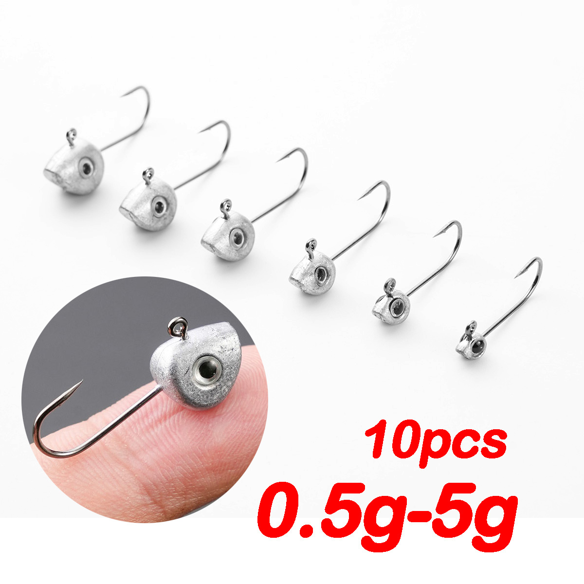 10 pz Mini Jig Testa Gancio 3D - Fishing Hook Offset recensione e prezzo